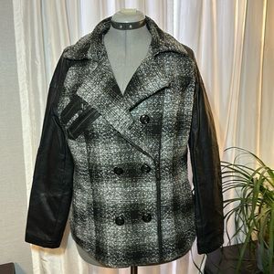 Jou Jou XL black greys double breasted coat